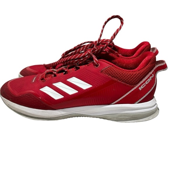 Adidas men’s Icon 7 Turf red and white Sneaker shoes size 8 - Picture 1 of 9